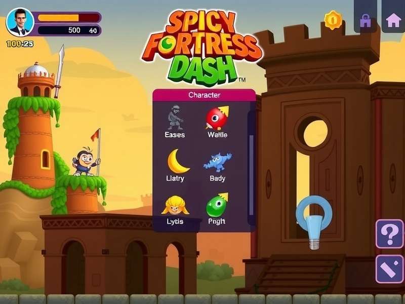 Spicy Fortress Dash character selection screen showing diverse Indian-inspired characters